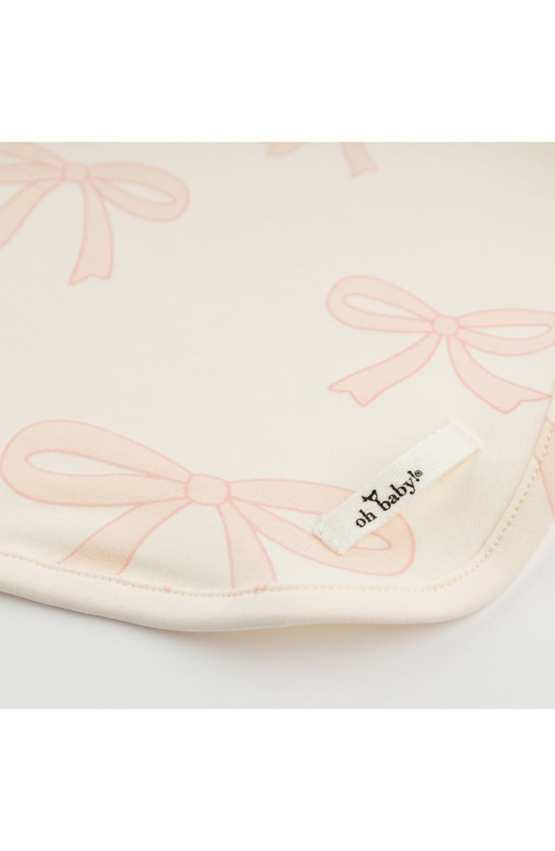 oh baby! Big Bows Pink Lovey Blanket, Alternate, color, Milk