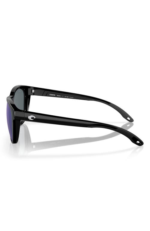 Costa Del Mar 54mm Polarized Mirrored Round Sunglasses In Black/blue Mirror 580p