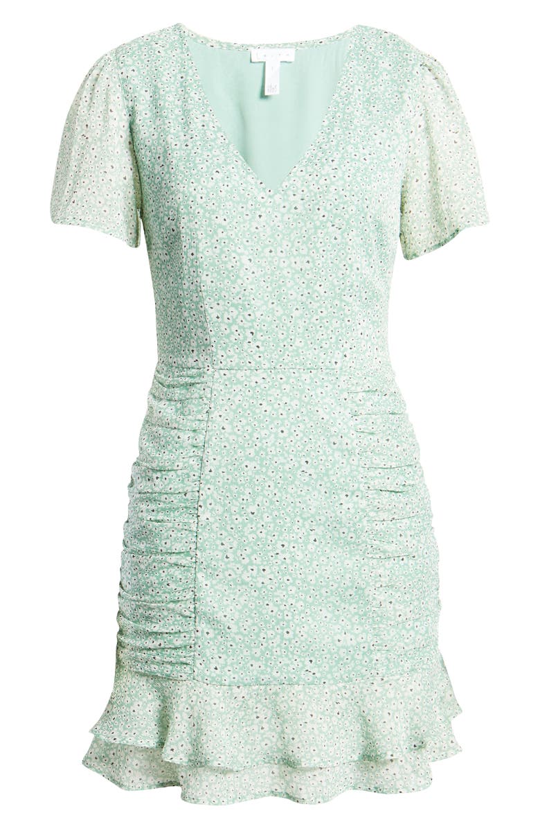 Leith Chiffon Ruched Minidress, Alternate, color,