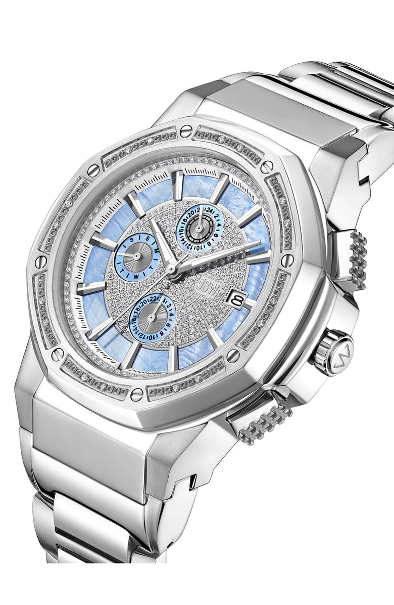 JBW Saxon Diamond Stainless Steel Watch, 44mm - 0.08 ctw, Alternate, color, Stainless Steel