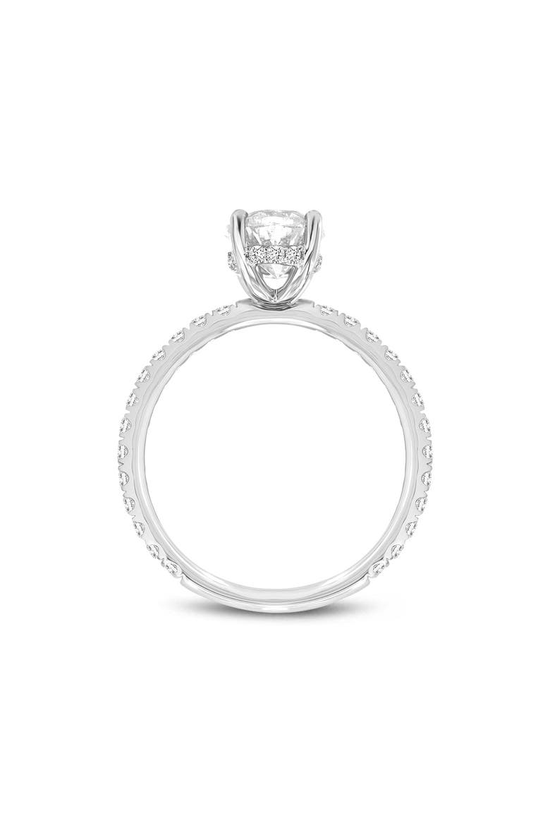 Isidora 14K White Gold Oval Lab Grown Diamond Hidden Halo Engagement Ring - 3.5 Ct, Alternate, color, 14K White Gold