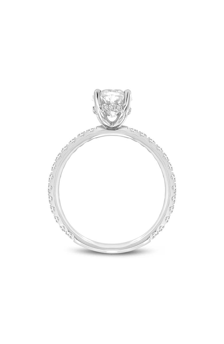 LuvMyJewelry Isidora 14K White Gold Oval Lab Grown Diamond Hidden Halo Engagement Ring - 3.5 Ct, Alternate, color, 14K White Gold