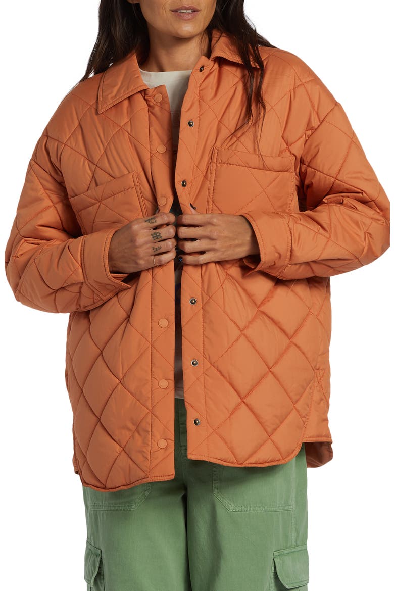 Transport Water Resistant Snap-Up Shacket, Main, color, SUNBURNT