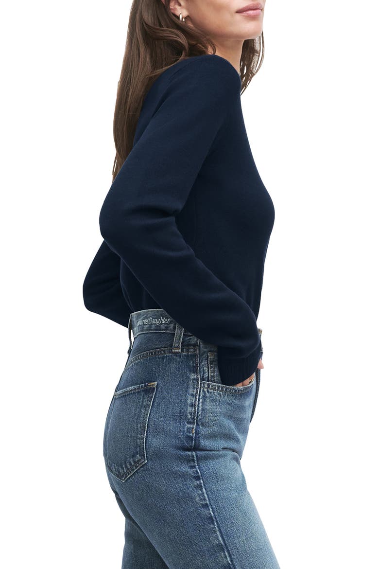 The Whitney Mock Neck Sweater, Alternate, color, NAVY