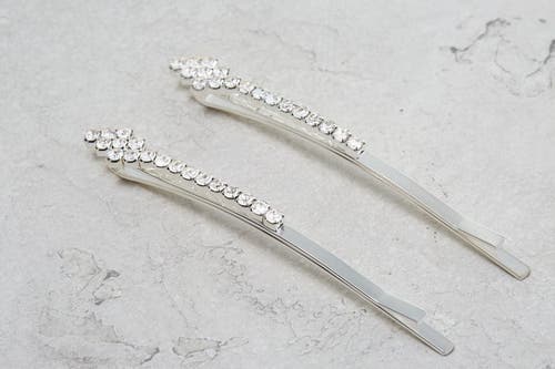 Nume Zig Zag Sparkle Hair Pin In Silver