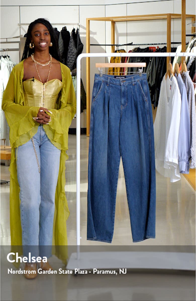 Mia High Waist Double Pleat Wide Leg Jeans, sales video thumbnail