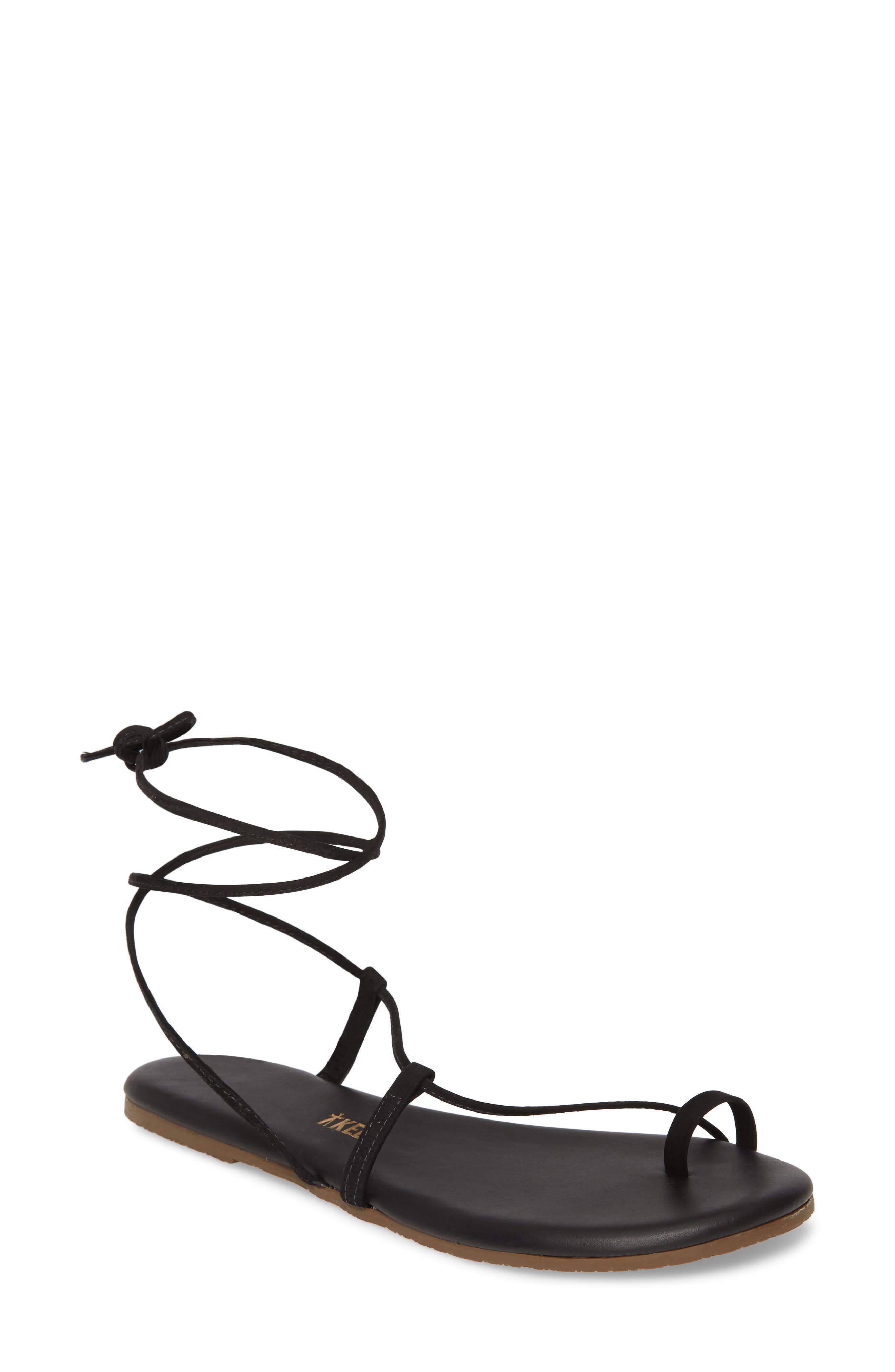 TKEES Jo Lace-Up Sandal, Main, color, Black