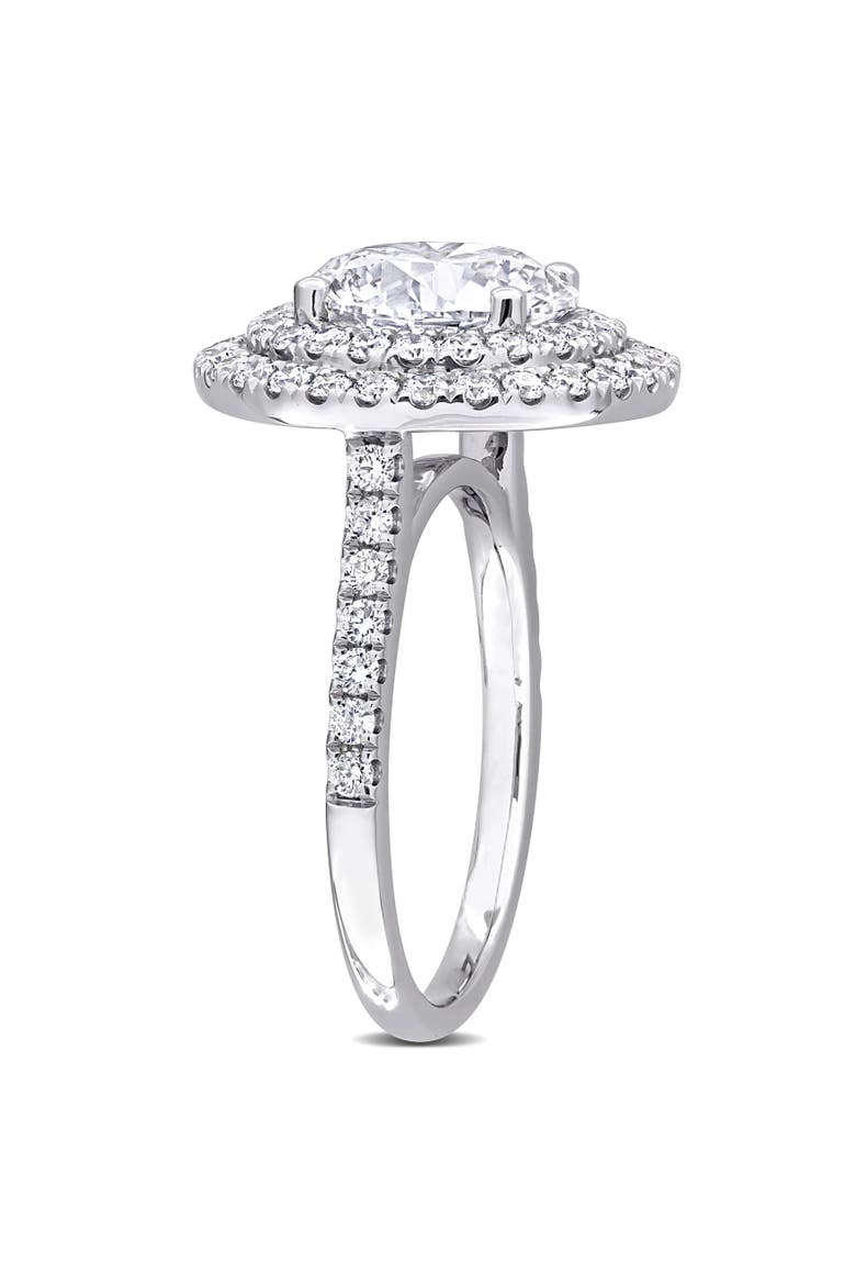3-7/8 CTW Lab-Grown Diamond Halo Ring 14k, Alternate, color, White Gold