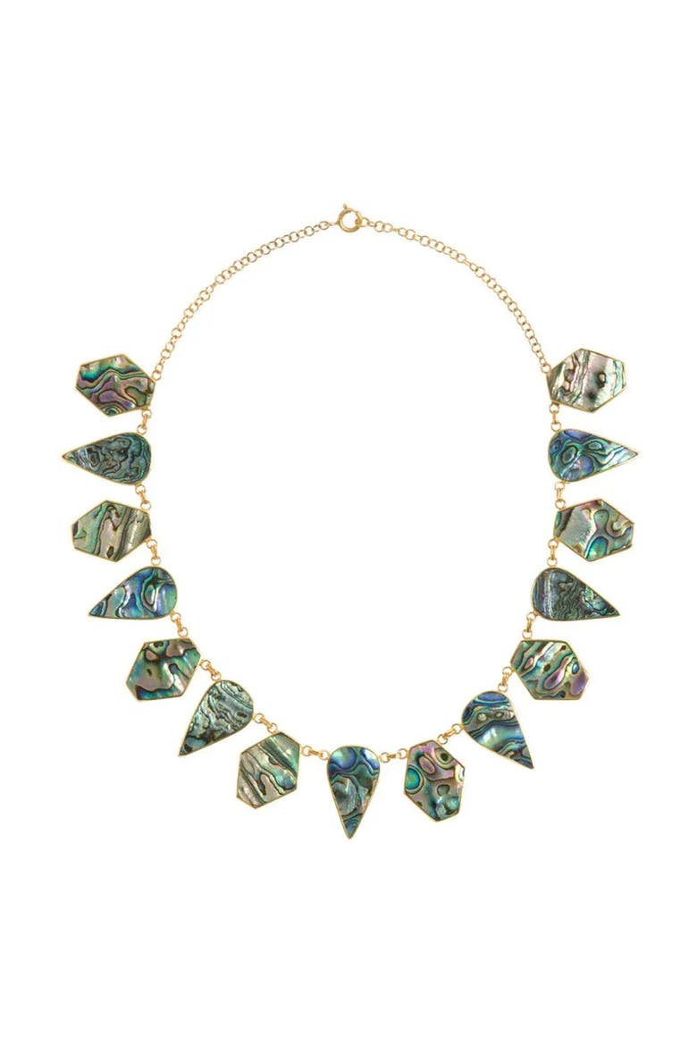 Warrioress Paua Necklace, Main, color, Green