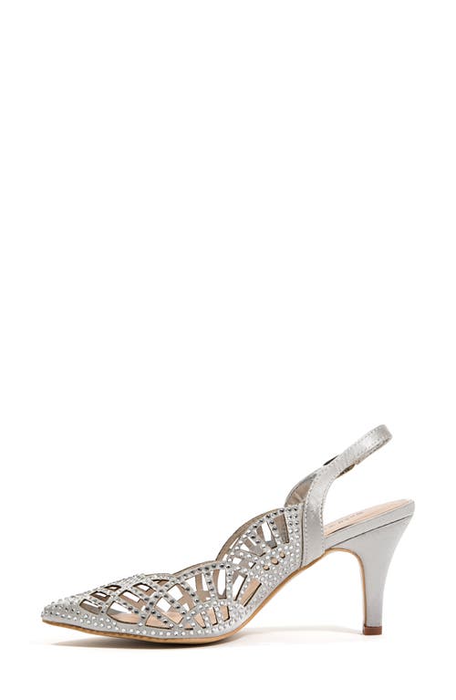Lady Couture Rhinestone Slingback Pump In Silver