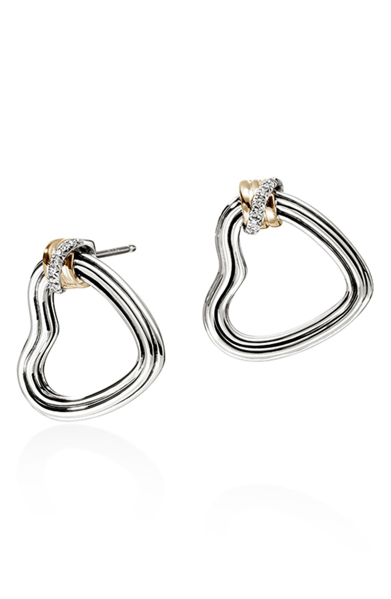 John Hardy Bamboo Collection Heart Earrings