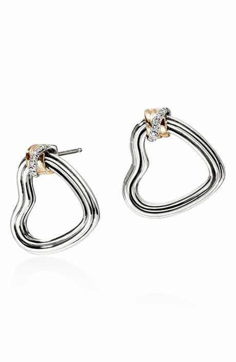 John Hardy Bamboo Collection Heart Earrings