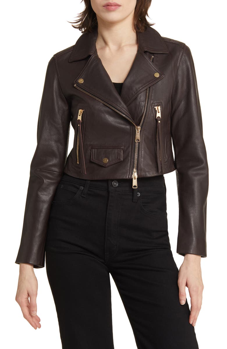 AllSaints Elora Faux Leather Biker Jacket, Alternate, color, 