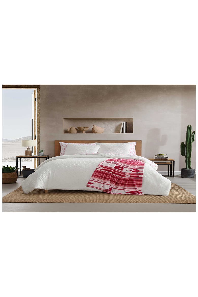Sedona Geometric Embossed Duvet Set, Alternate, color, WHITE