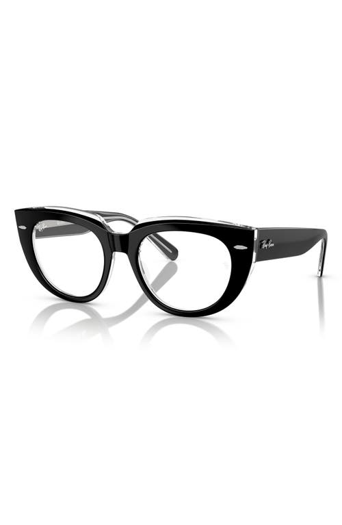 Ray Ban Ray-ban 50mm Square Optical Glasses In Transparent Grey