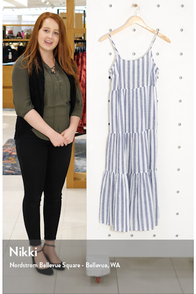 Lana Stripe Linen & Cotton Tiered Midi Sundress video