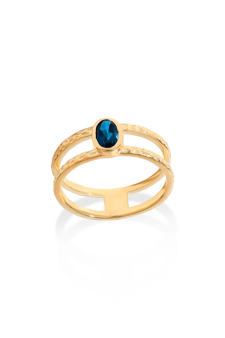 Goldtone Blue Quartz Ring, Main, color, GOLD BLUE QUARTZ