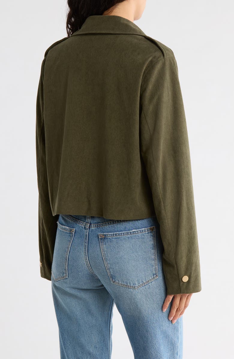 AREA STARS Adra Corduroy Crop Shirt Jacket, Alternate, color, Olive