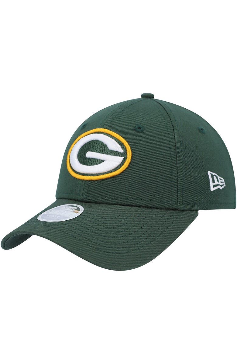 New Era Women's New Era Green Green Bay Packers Simple 9FORTY Adjustable Hat, Main, color, 