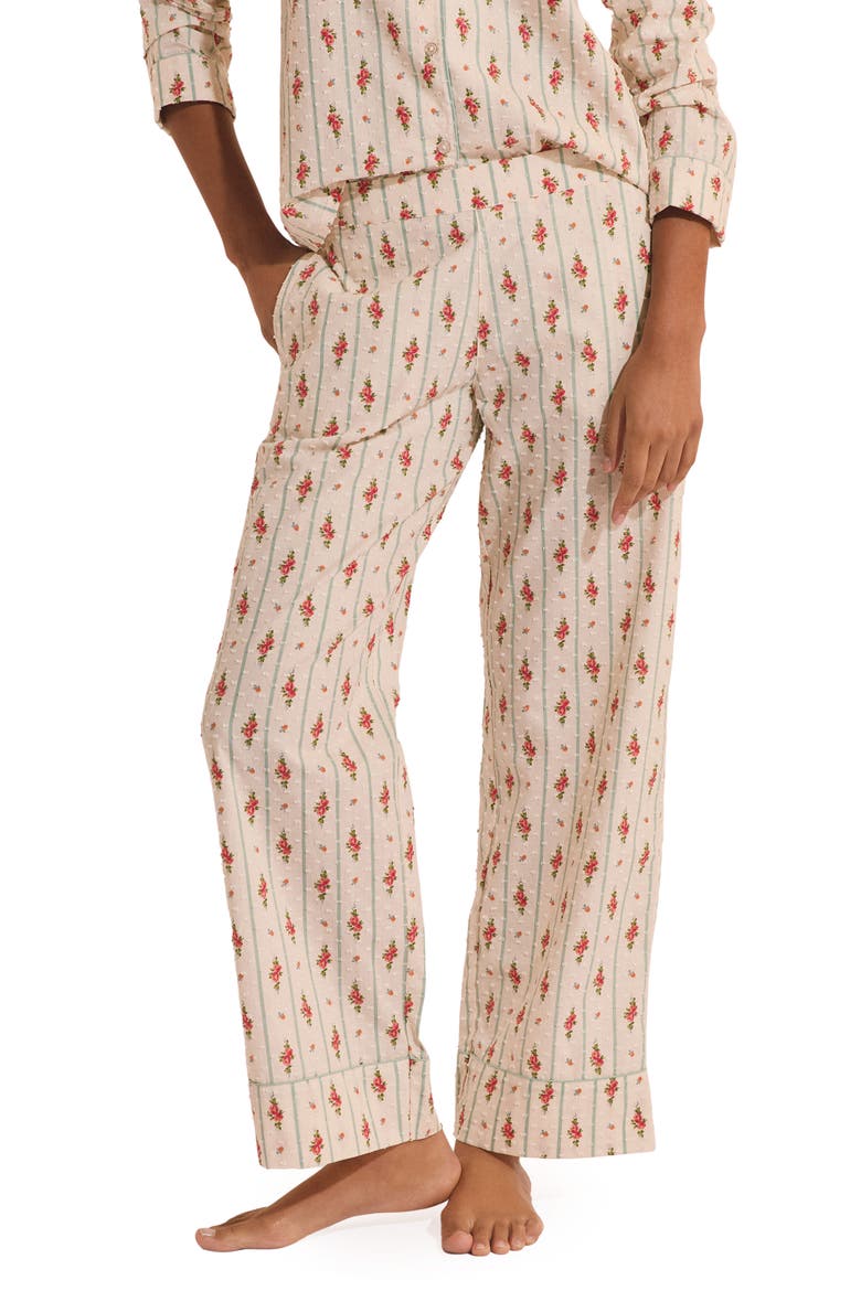 Orea Swiss Dot Cotton Pajama Pants, Main, color, POWDER PINK