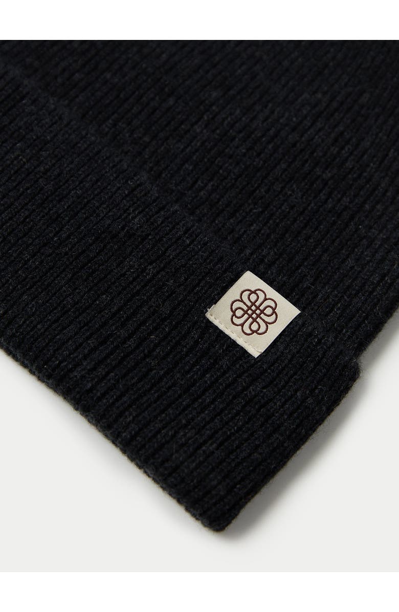 GOBI Mongolian Cashmere Cashmere Rib Knit Beanie, Alternate, color, Black