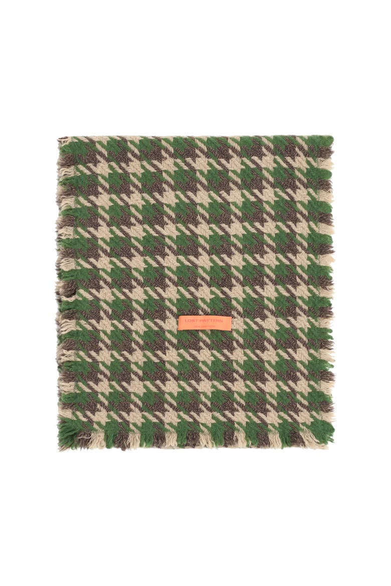 "Houndstooth" Cashmere Scarf, Main, color, Matcha & Coffee