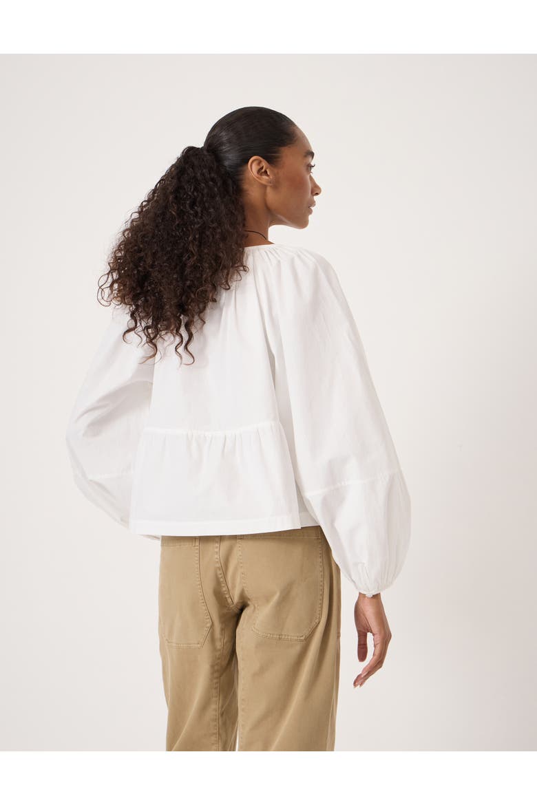 Beck Cotton Peplum Blouse, Alternate, color, White