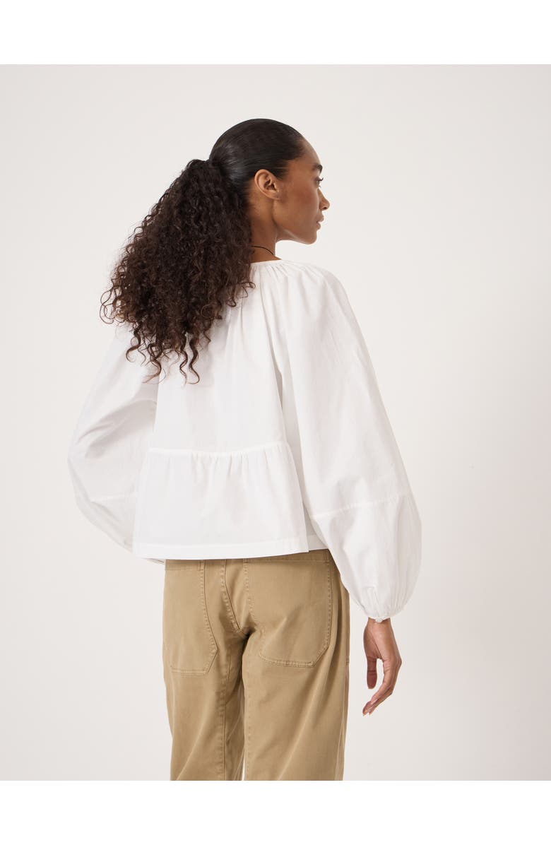 Hush Beck Cotton Peplum Blouse, Alternate, color, White