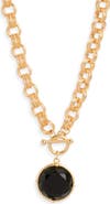 Karine Sultan Cabochon Pendant Necklace