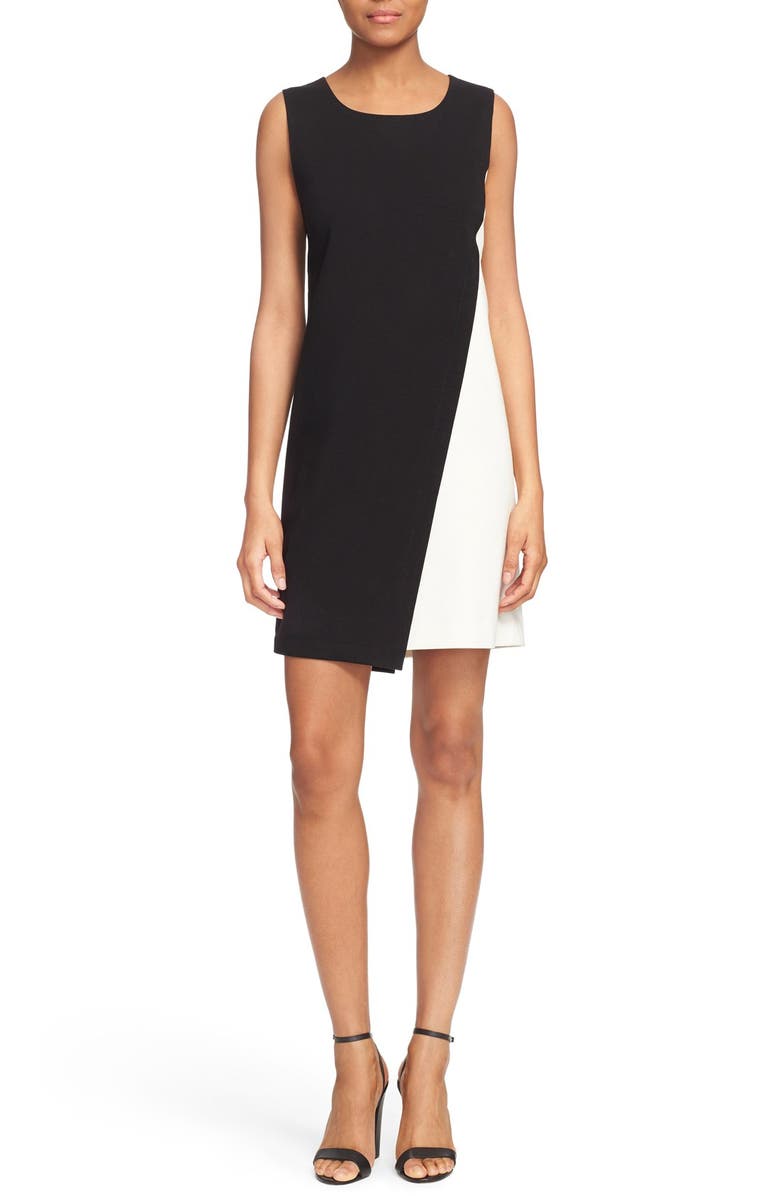 Diane von Furstenberg 'Livvy' Asymmetrical Colorblock Sleeveless Shift Dress, Main, color, 