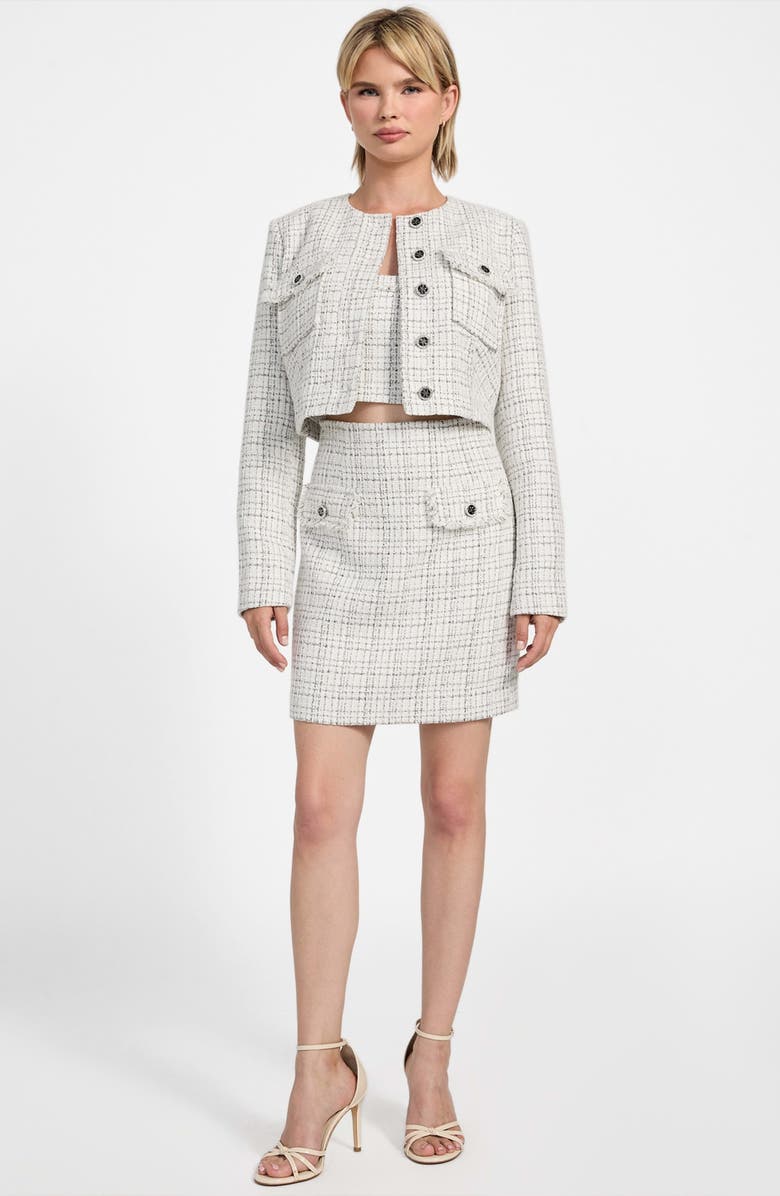 GUESS Anna Maria Tweed Miniskirt, Alternate, color, 