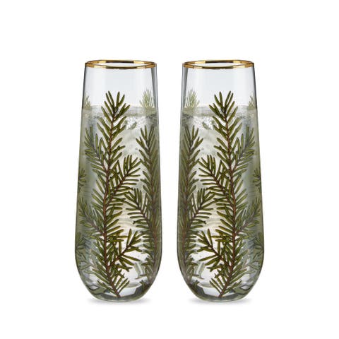 Woodland Stemless Champagne Flutes Set of 2
