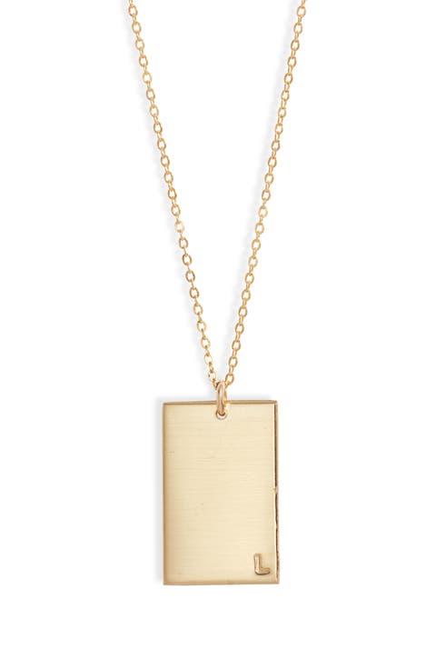 Goldie Initial Tag Pendant Necklace