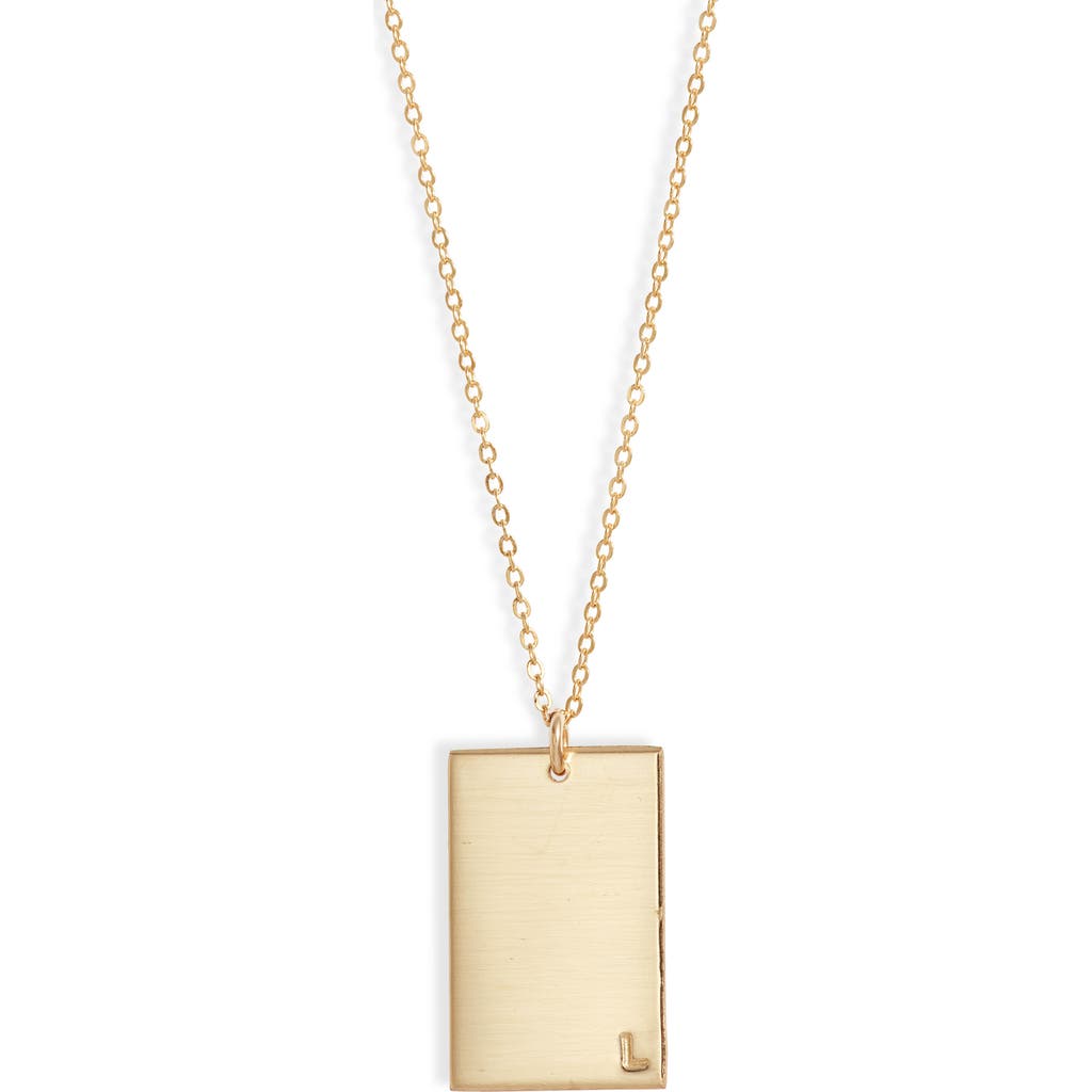Set & Stones Goldie Initial Tag Pendant Necklace In Gold