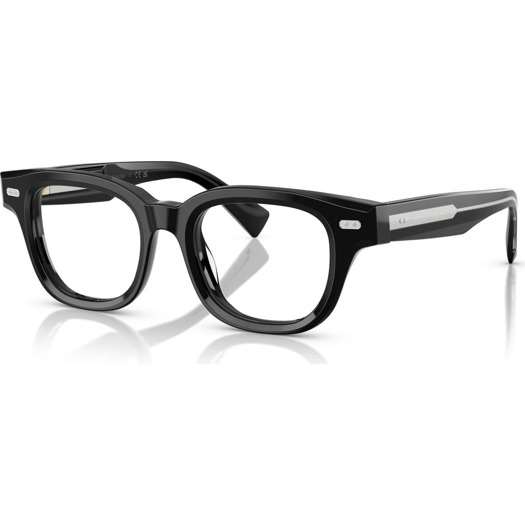 Brunello Cucinelli 48mm Rectangle Optical Glasses In Black