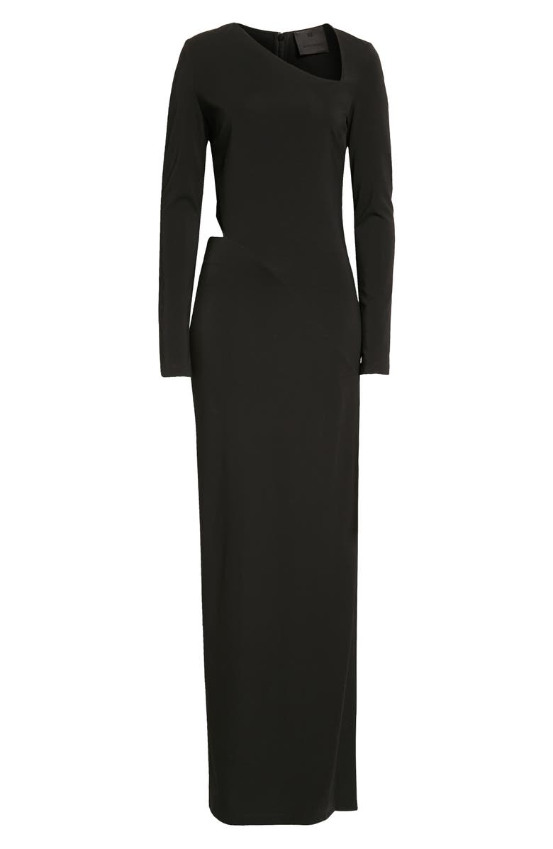 Givenchy Slash Detail Long Sleeve Column Gown, Alternate, color, 