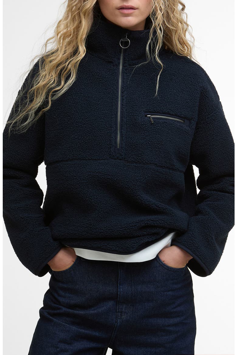Mersea Fleece Half Zip Sweater, Main, color, NAVY