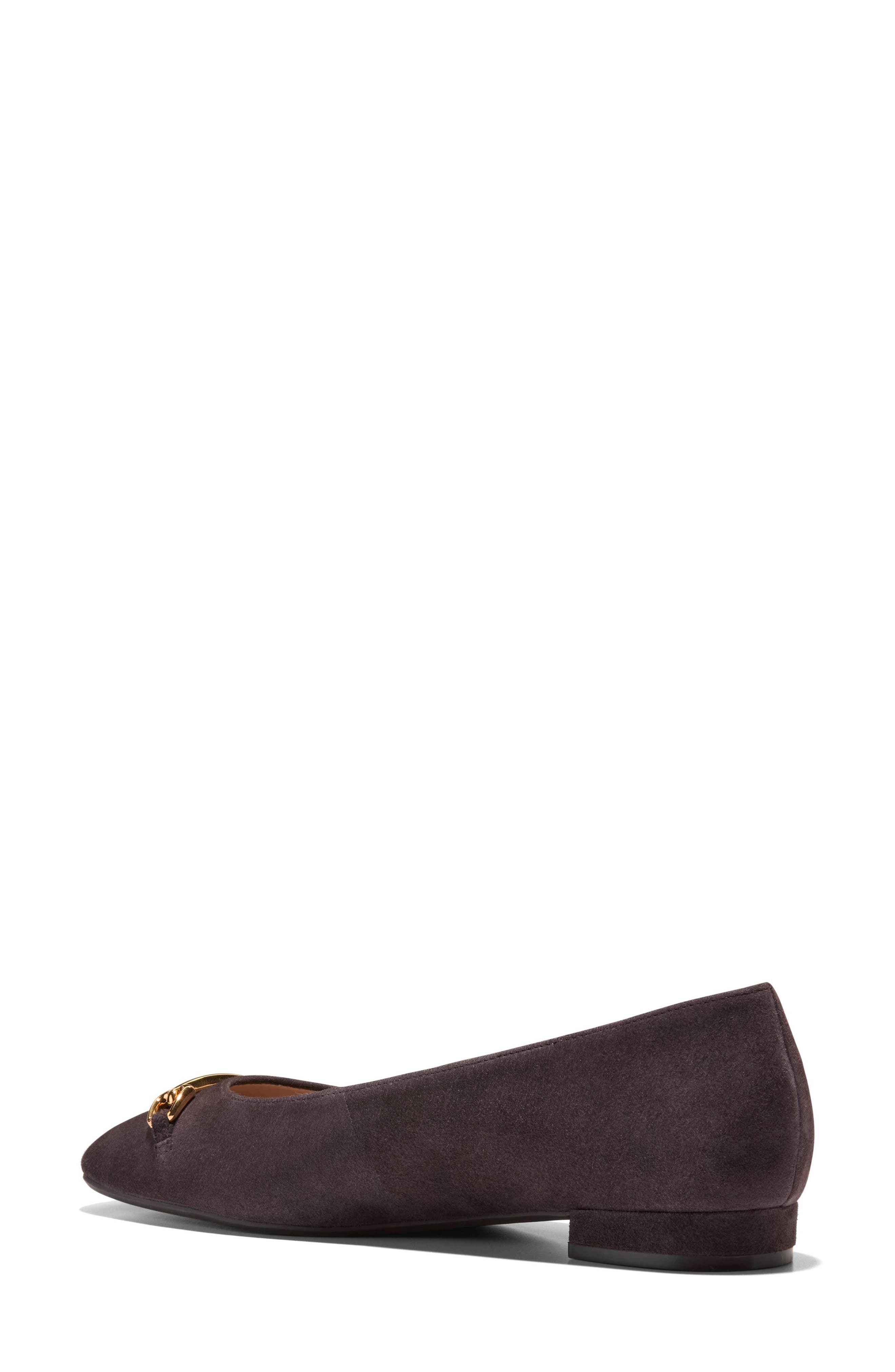 Go-To Verley Balley Flat, Alternate, color, DARK CHOCOLATE SUEDE