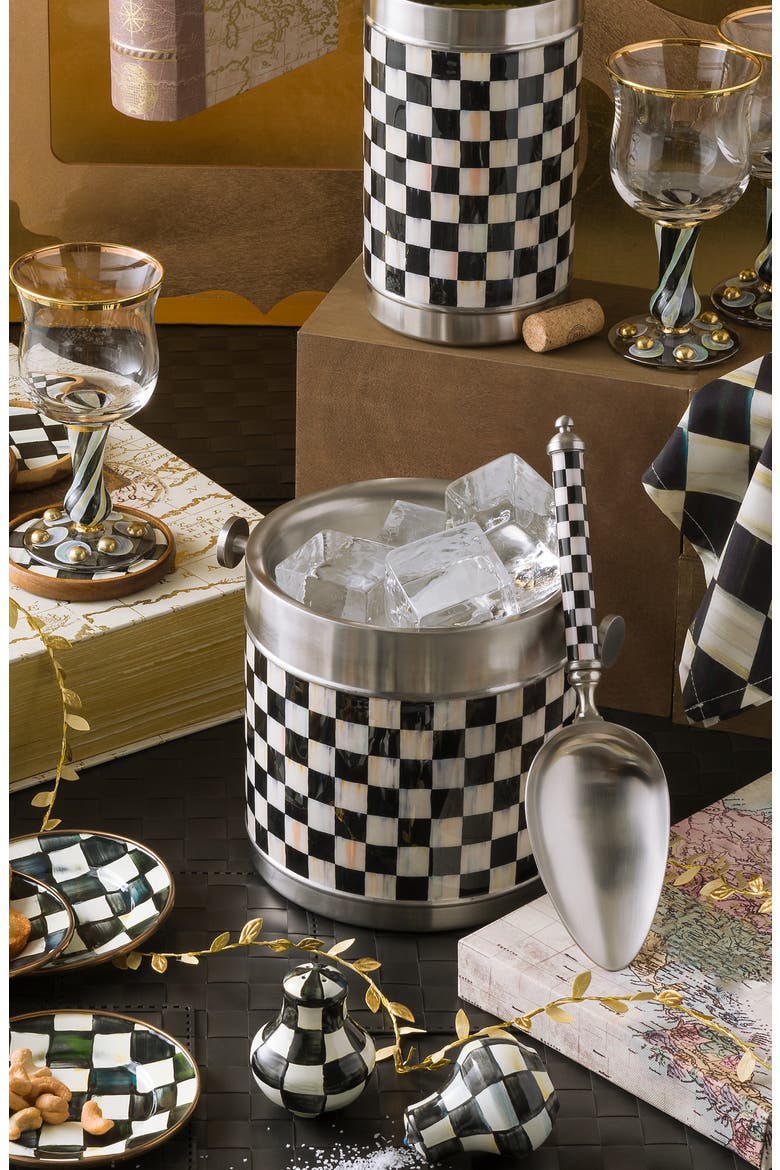 Courtly Check Wine Cooler, Alternate, color, BLACK/ SILVER