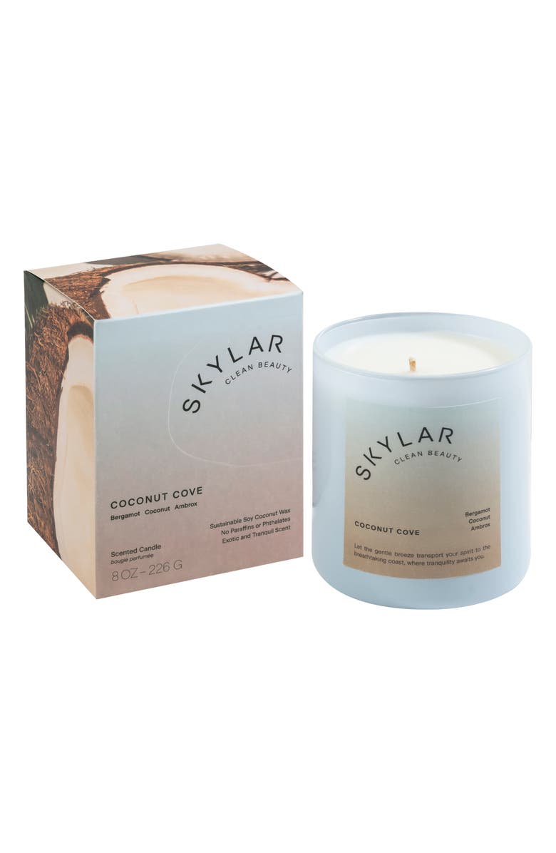 Skylar Coconut Cove Scented Candle, Alternate, color, 