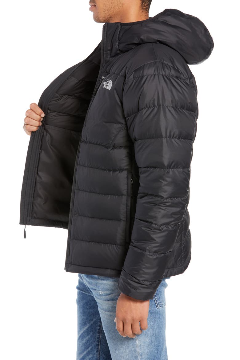 Aconcagua Down Hooded Jacket, Alternate, color, TNF BLACK