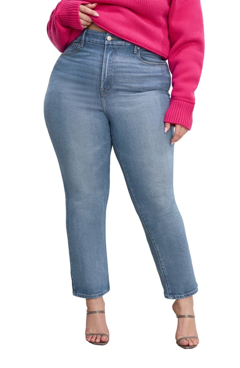 Good American Good Legs Straight Leg Jeans, Alternate, color, Indigo746