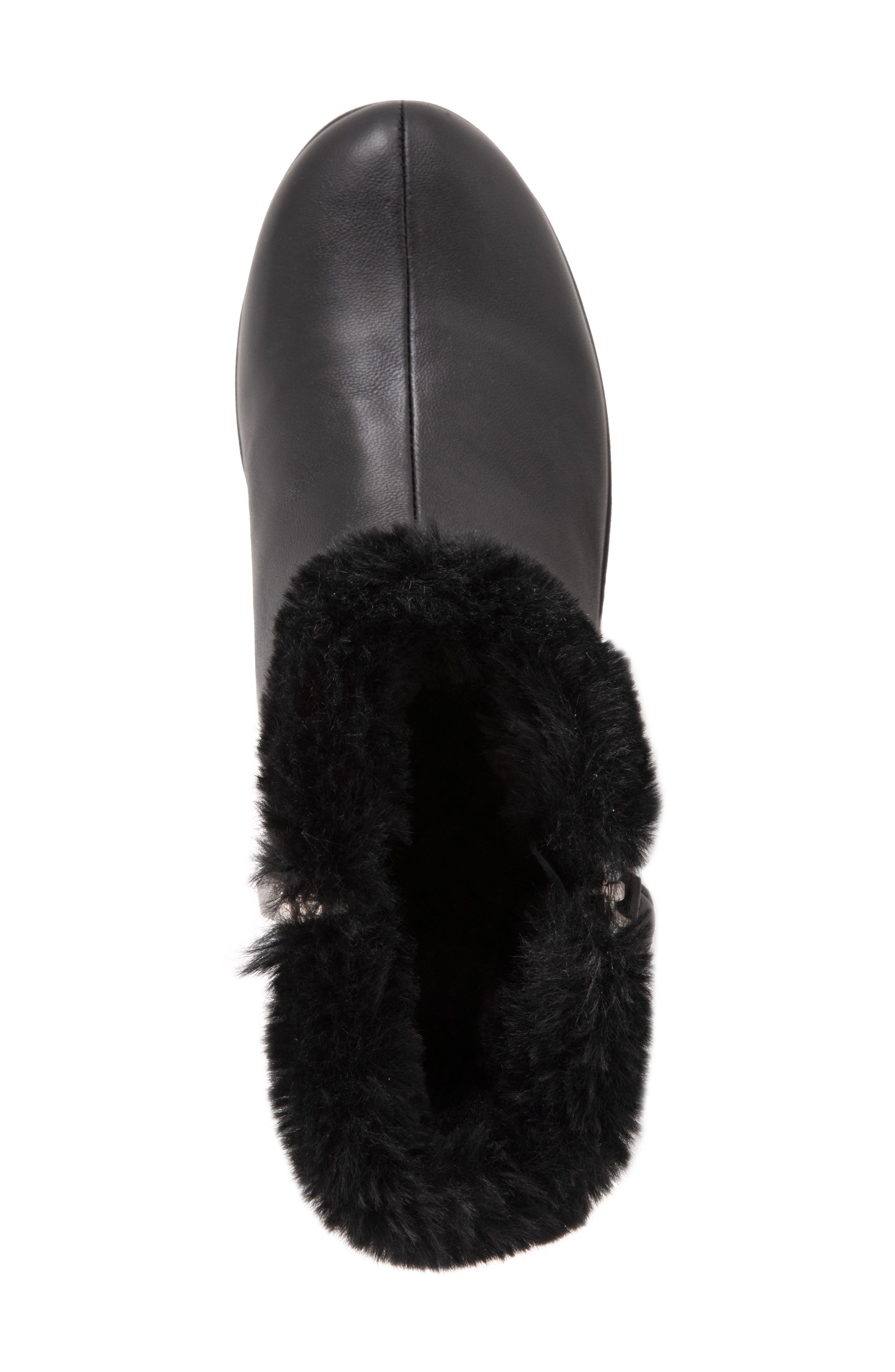 SoftWalk<sup>®</sup> Helena Faux Fur Bootie, Alternate, color, Black Leather