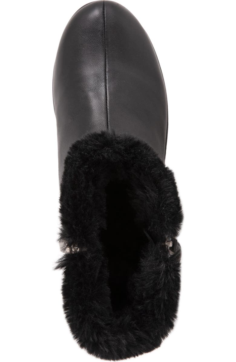 SoftWalk<sup>®</sup> Helena Faux Fur Bootie, Alternate, color, Black Leather