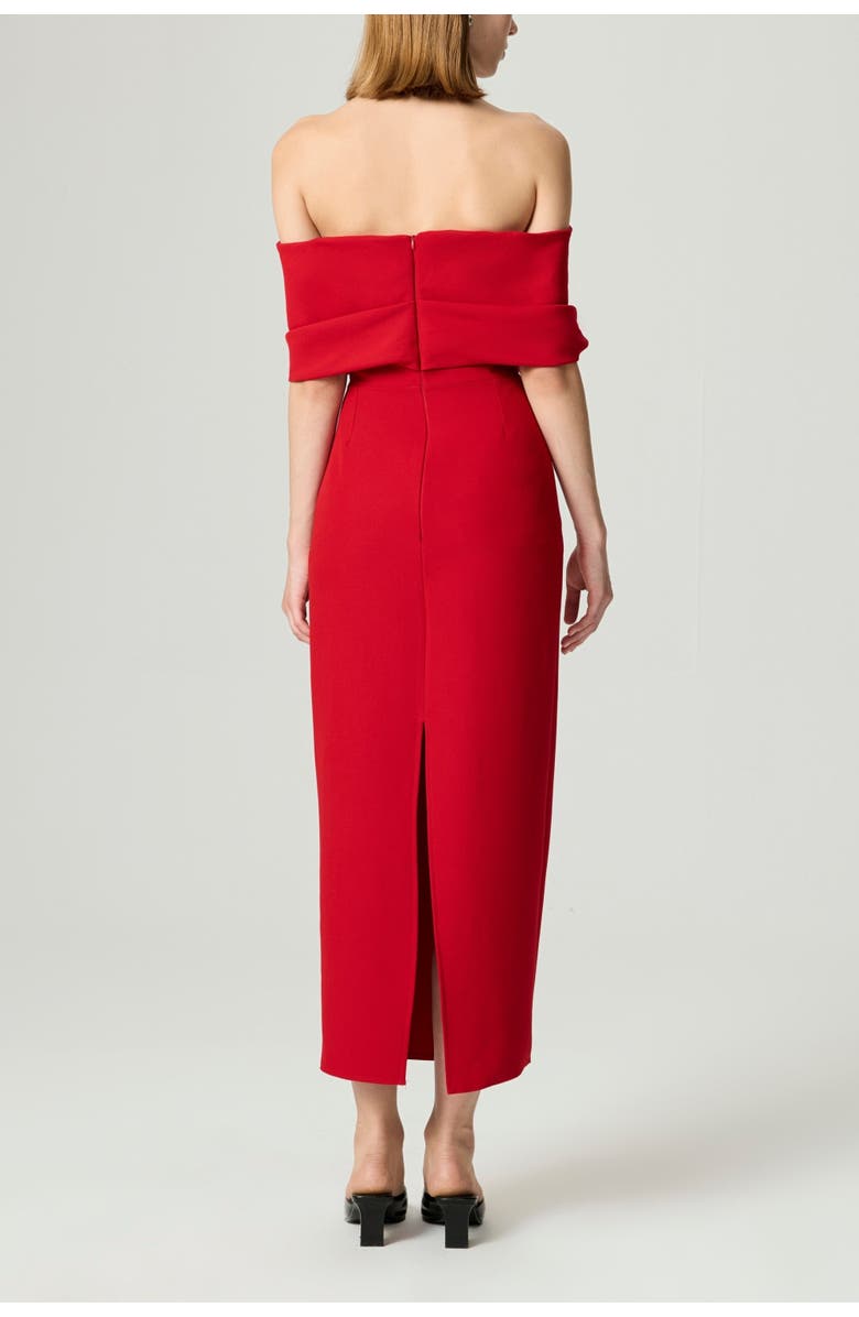 Nocturne Off the Shoulder Midi Dress, Alternate, color, Red