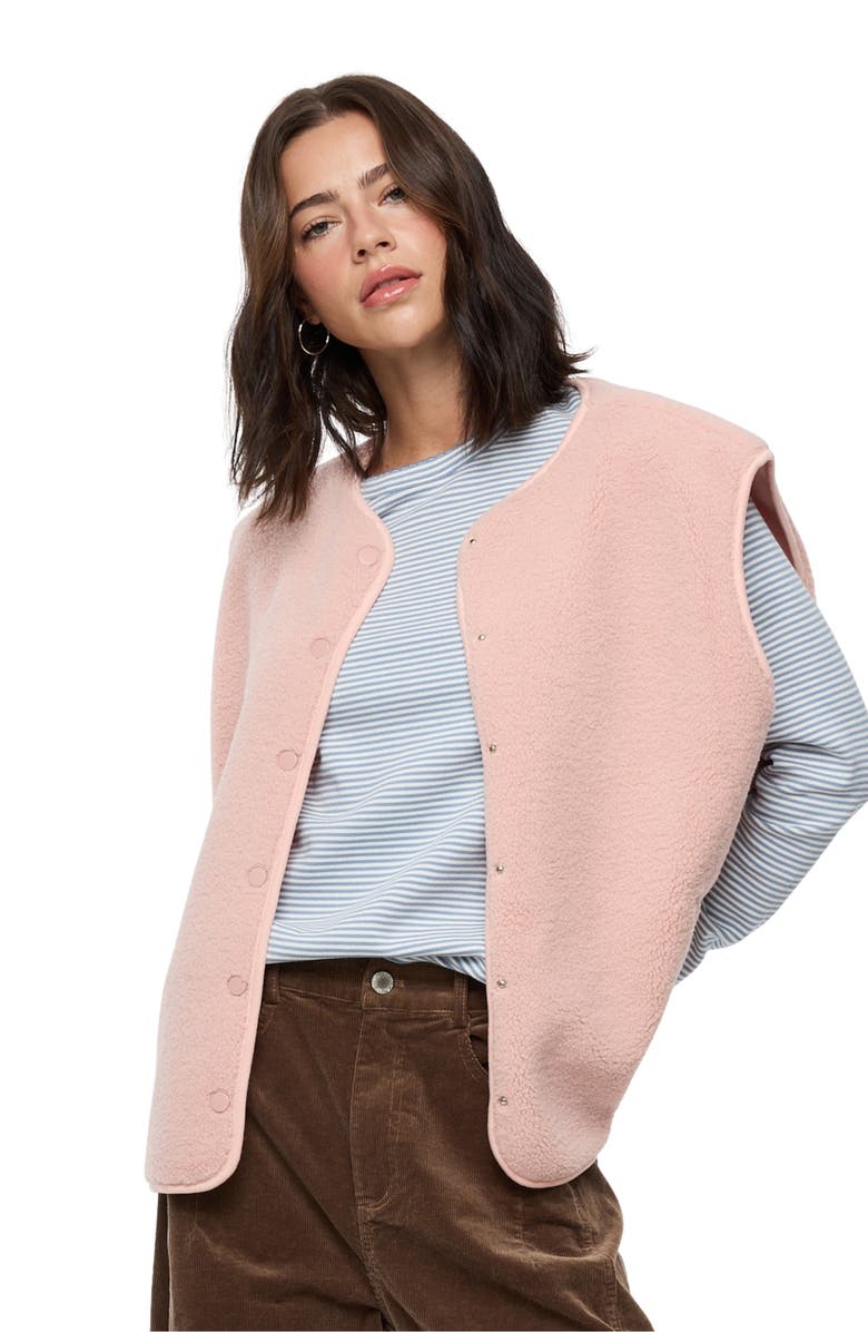 WISHLIST Faux Shearling Vest, Alternate, color, Pink