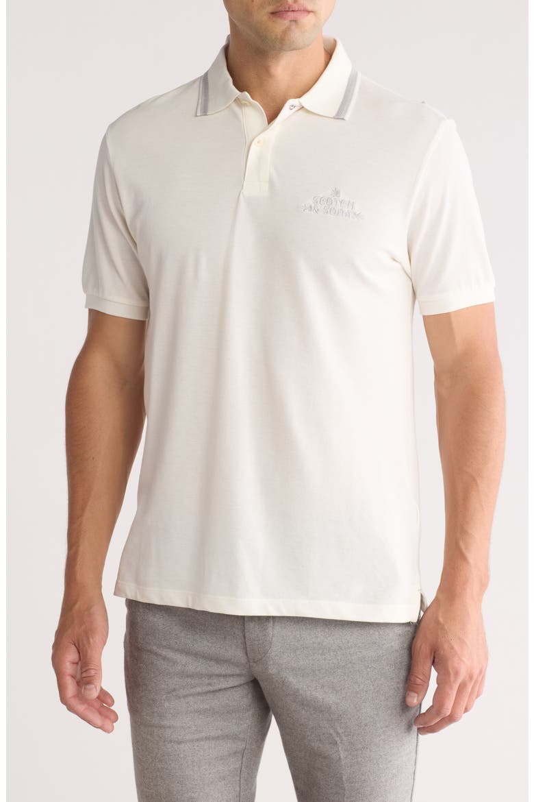 Embroidered Logo Piqué Polo, Main, color, SWAN