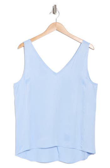 Nordstrom Double V-neck Tank In Blue Thread