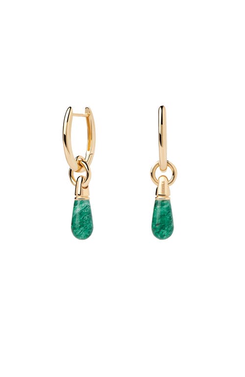 Pdpaola Jupiter Single Hoop In Green Aventurine