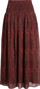 Treasure & Bond Smocked Wiast Maxi Skirt